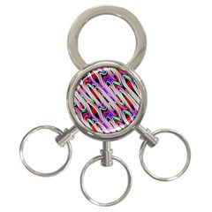 Multi Color Wave Abstract Pattern 3-ring Key Chains by Simbadda