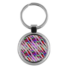 Multi Color Wave Abstract Pattern Key Chains (round)  by Simbadda