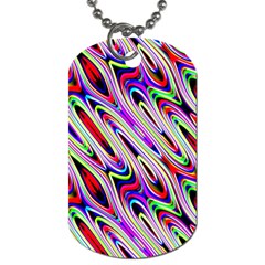 Multi Color Wave Abstract Pattern Dog Tag (one Side) by Simbadda