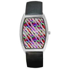 Multi Color Wave Abstract Pattern Barrel Style Metal Watch by Simbadda