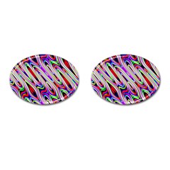 Multi Color Wave Abstract Pattern Cufflinks (oval) by Simbadda