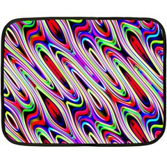 Multi Color Wave Abstract Pattern Double Sided Fleece Blanket (mini)  by Simbadda