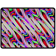 Multi Color Wave Abstract Pattern Fleece Blanket (large)  by Simbadda