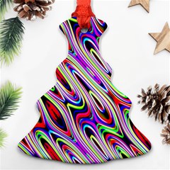 Multi Color Wave Abstract Pattern Ornament (christmas Tree) 