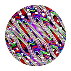 Multi Color Wave Abstract Pattern Round Filigree Ornament (two Sides)