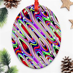 Multi Color Wave Abstract Pattern Ornament (oval Filigree)