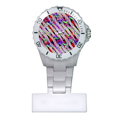 Multi Color Wave Abstract Pattern Plastic Nurses Watch by Simbadda