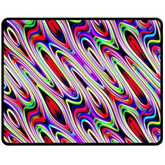 Multi Color Wave Abstract Pattern Double Sided Fleece Blanket (medium)  by Simbadda