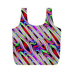 Multi Color Wave Abstract Pattern Full Print Recycle Bags (m)  by Simbadda