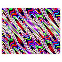 Multi Color Wave Abstract Pattern Double Sided Flano Blanket (medium) 