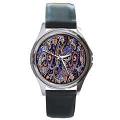 Pattern Color Design Texture Round Metal Watch