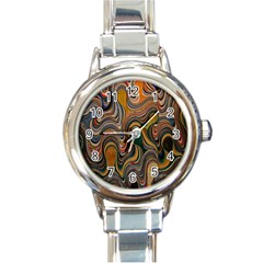 Swirl Colour Design Color Texture Round Italian Charm Watch by Simbadda