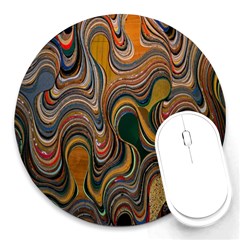 Swirl Colour Design Color Texture Round Mousepads by Simbadda