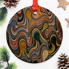 Swirl Colour Design Color Texture Ornament (round) by Simbadda