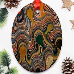 Swirl Colour Design Color Texture Ornament (oval) by Simbadda