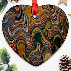 Swirl Colour Design Color Texture Ornament (heart) by Simbadda