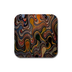 Swirl Colour Design Color Texture Rubber Square Coaster (4 Pack) 