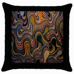 Swirl Colour Design Color Texture Throw Pillow Case (black)