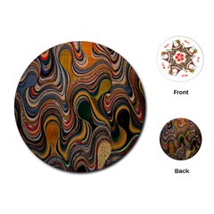 Swirl Colour Design Color Texture Playing Cards (round) 