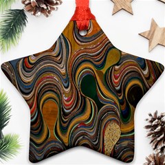 Swirl Colour Design Color Texture Star Ornament (two Sides) by Simbadda