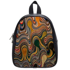 Swirl Colour Design Color Texture School Bags (small) 