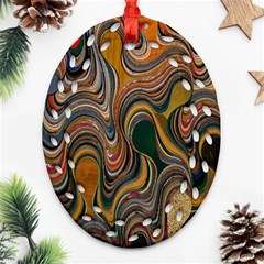 Swirl Colour Design Color Texture Oval Filigree Ornament (two Sides) by Simbadda