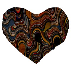 Swirl Colour Design Color Texture Large 19  Premium Flano Heart Shape Cushions