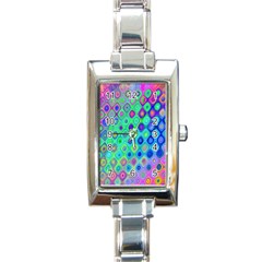 Background Texture Pattern Colorful Rectangle Italian Charm Watch