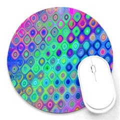 Background Texture Pattern Colorful Round Mousepads