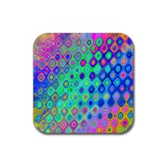 Background Texture Pattern Colorful Rubber Coaster (Square) 