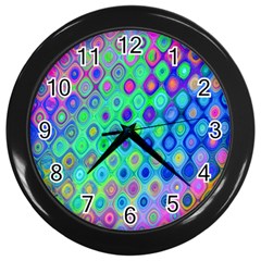 Background Texture Pattern Colorful Wall Clocks (Black)