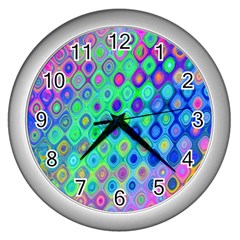 Background Texture Pattern Colorful Wall Clocks (Silver) 