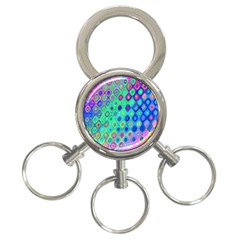 Background Texture Pattern Colorful 3-Ring Key Chains