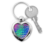 Background Texture Pattern Colorful Key Chains (Heart)  Front