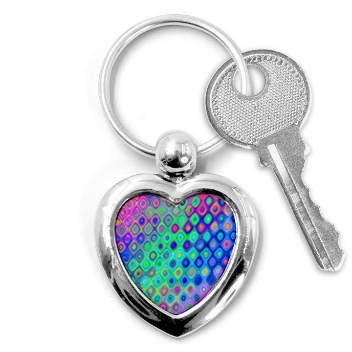 Background Texture Pattern Colorful Key Chains (Heart) 