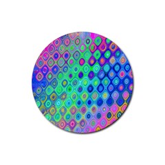 Background Texture Pattern Colorful Rubber Coaster (Round) 