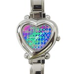 Background Texture Pattern Colorful Heart Italian Charm Watch Front