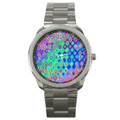 Background Texture Pattern Colorful Sport Metal Watch