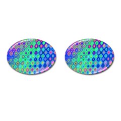 Background Texture Pattern Colorful Cufflinks (Oval)