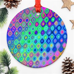 Background Texture Pattern Colorful Round Ornament (two Sides) by Simbadda