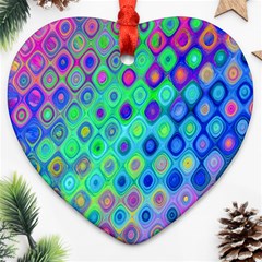 Background Texture Pattern Colorful Heart Ornament (two Sides) by Simbadda