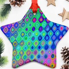 Background Texture Pattern Colorful Star Ornament (two Sides) by Simbadda