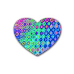 Background Texture Pattern Colorful Rubber Coaster (Heart) 