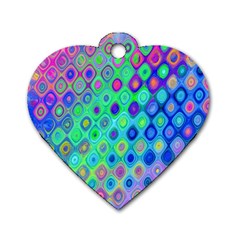 Background Texture Pattern Colorful Dog Tag Heart (One Side)