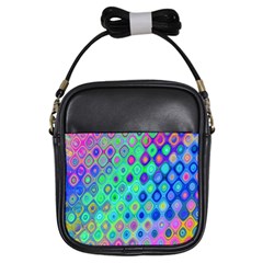 Background Texture Pattern Colorful Girls Sling Bags