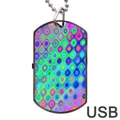 Background Texture Pattern Colorful Dog Tag Usb Flash (one Side)