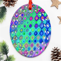 Background Texture Pattern Colorful Oval Filigree Ornament (two Sides) by Simbadda