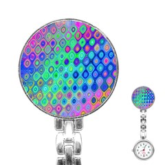 Background Texture Pattern Colorful Stainless Steel Nurses Watch