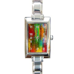 Color Abstract Background Textures Rectangle Italian Charm Watch by Simbadda