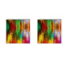 Color Abstract Background Textures Cufflinks (square) by Simbadda